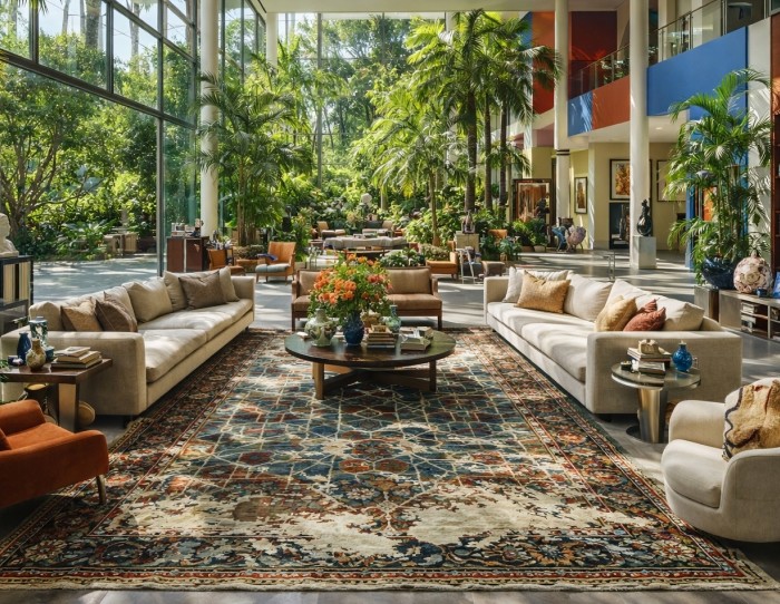 Distressed floral rugs